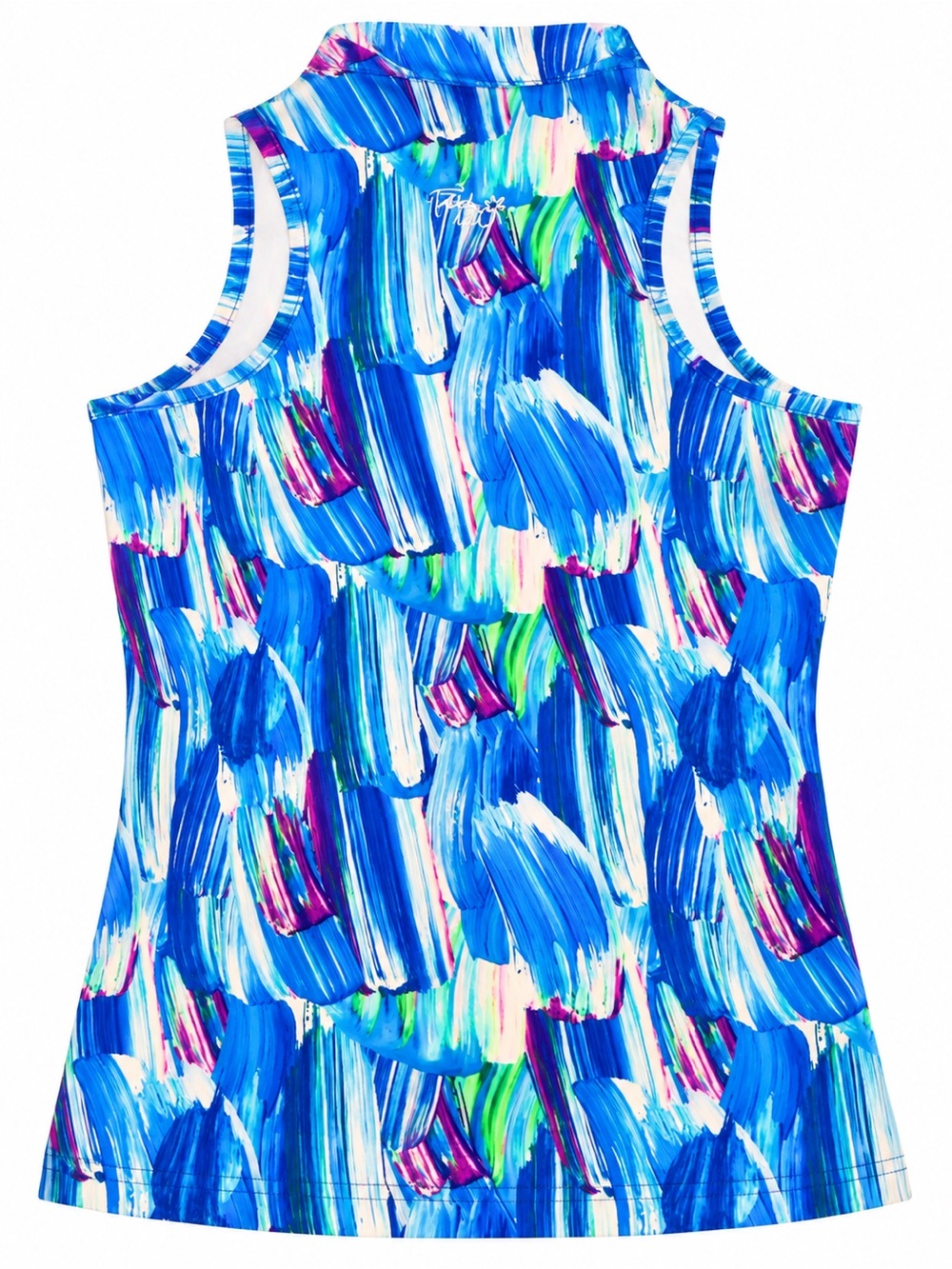 Tzu Tzu Blue Multi-Brushstroke Sleeveless top 0061 - Picture 2 of 4